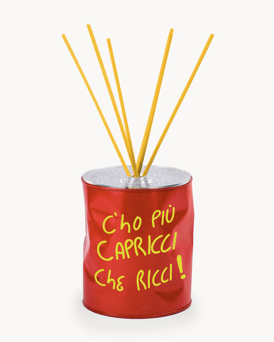 Profumatore - "C'ho più capricci che ricci!" - Rosso Lucido / Giallo