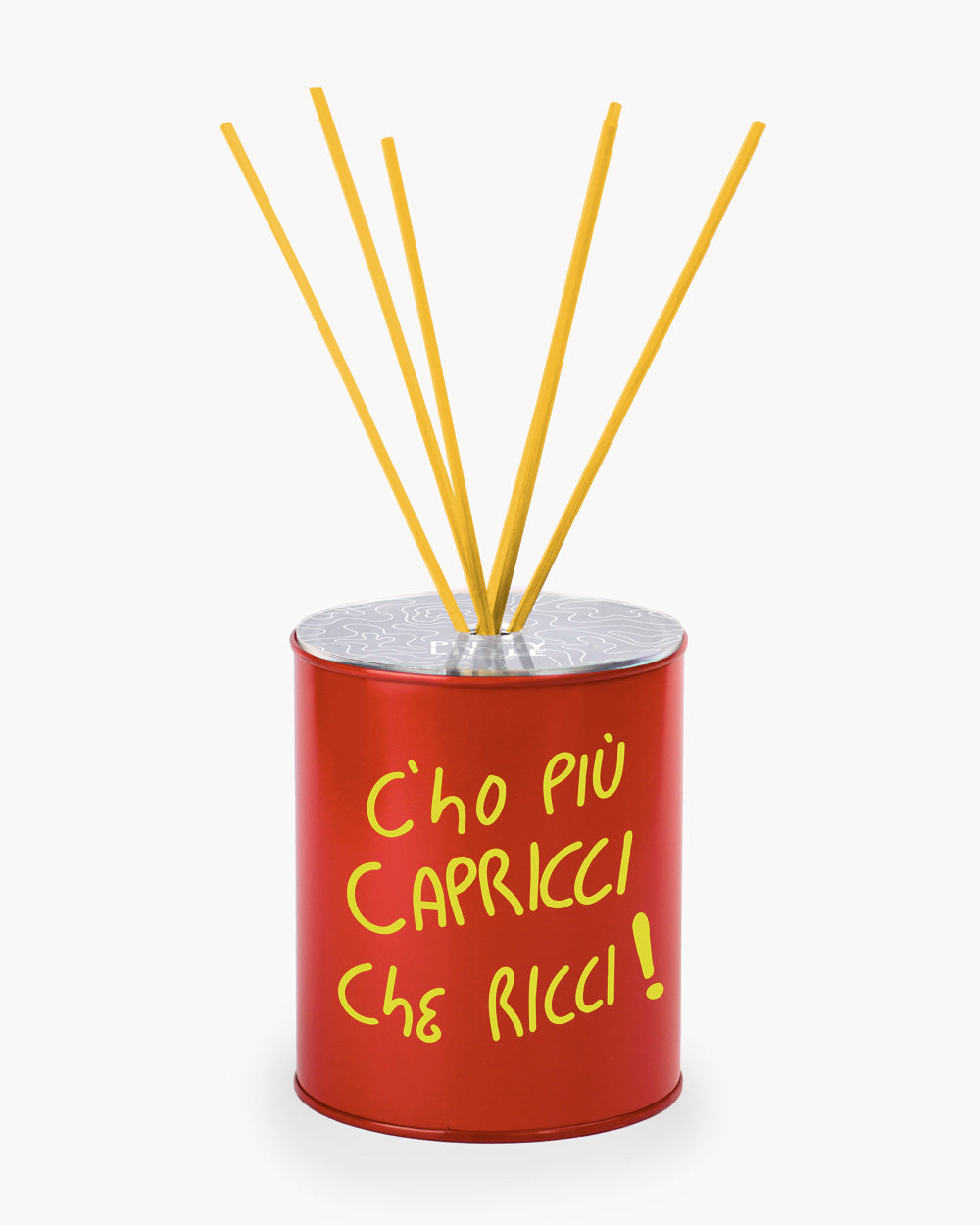 Profumatore - "C'ho più capricci che ricci!" - Rosso Lucido / Giallo